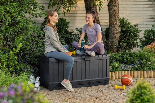 Keter Kentwood Opbergbox - 350L - 128x53.6x59 cm - Antraciet