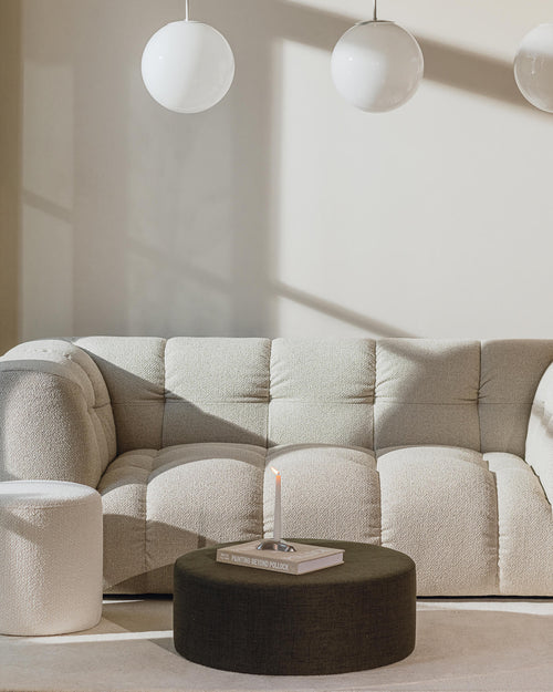 noo.ma Folk Pouf Wide - Clay Grey Mélange, 71x71x26 cm