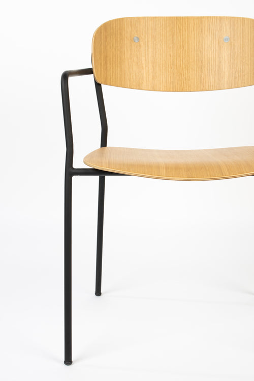 Housecraft Living Jolien Eetkamerstoelen armleuning Zwart/Wood - Set van 2 - vtwonen shop