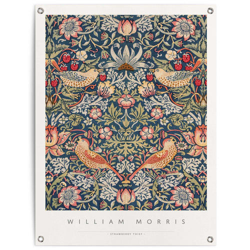 Reinders William Morris Strawberry thief tuinposter -  meerkleurig/multi color - tuin - 80x60cm