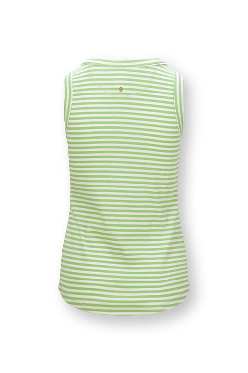 Pip Studio - Trinity Pyjama Top - Dames - Little Sumo Stripe - Groen - XL - vtwonen shop