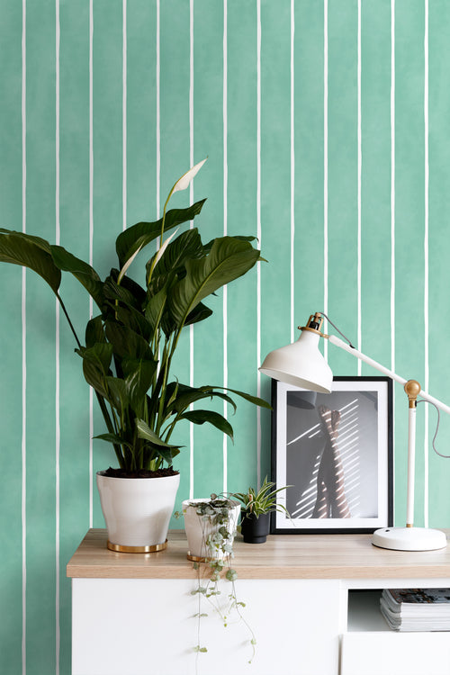 ESTAhome behang strepen groen en wit - 50 x 900 cm - 131309 - vtwonen shop