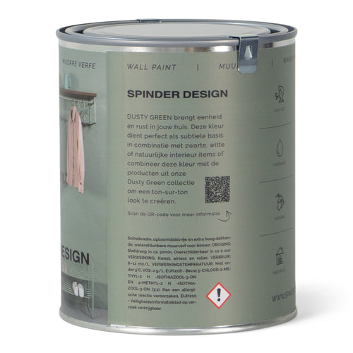 Spinder Design matte muurverf Wall Paint - Dusty Green - vtwonen shop