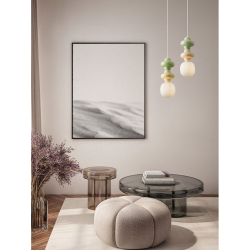 Nova Luce CLIO Slanke hanglamp voor aan het plafond, groen, geel, mat wit, E14 fitting, 1x5W