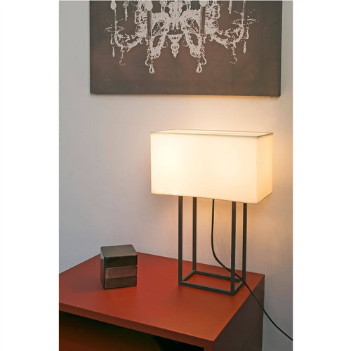 Faro Vesper - 2 Lichts Tafellamp Bruin met Beige Kap, E27