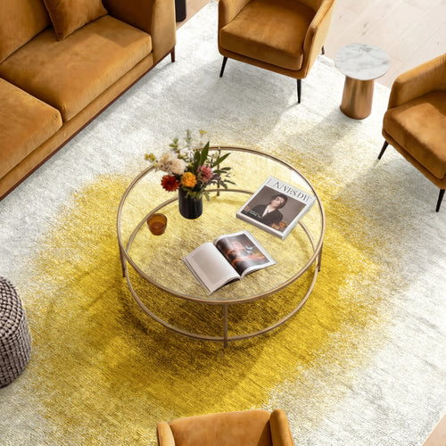 Louis De Poortere vloerkleed Gold Moss - goud - 240x240cm