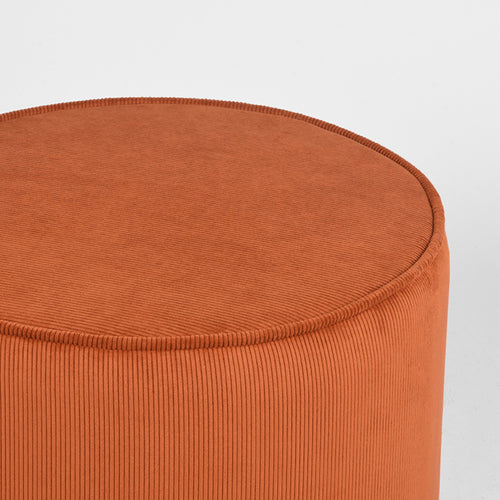 LABEL51 Poef Tibo - Roest Ribstof - 55x55x40cm