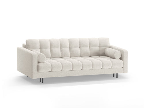 Cosmopolitan Design Slaapbank met opbergdoos Bali 3-zits, boucle wit - 84x222x105cm