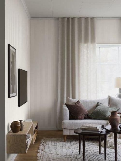 Borastapeter behang strepen lichtgrijs en wit - 53 cm x 11.2 m - 660113