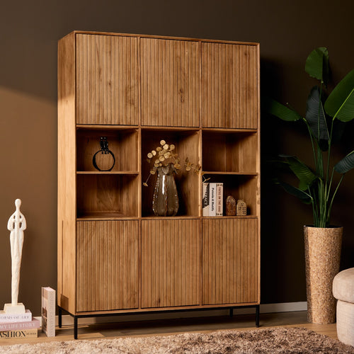 StarFurn Vakkenkast Madison XL - Naturel Hout - 135x45x200cm
