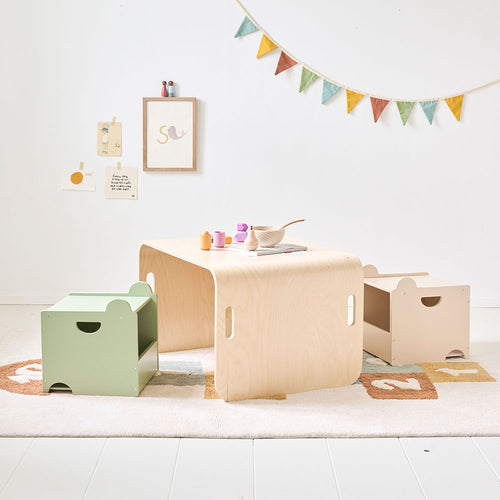 Petite Amélie Set van 2 stapelbare speelgoedkisten - MDF - groen
