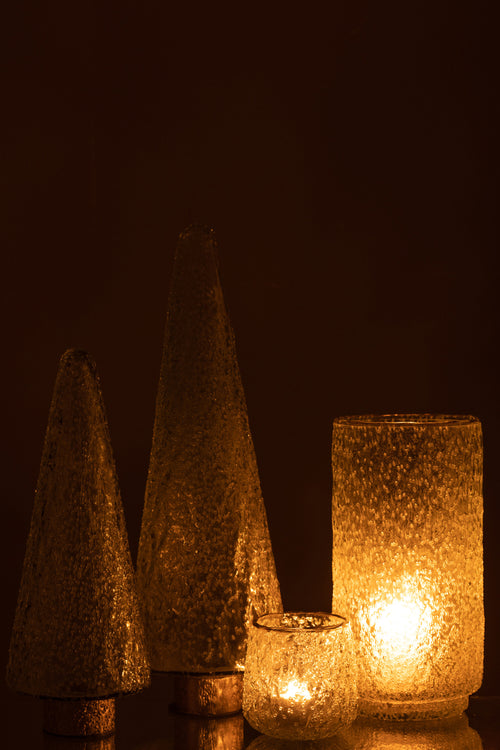 J-Line decoratie Kerstboom Voet - glas - transparant - large - vtwonen shop