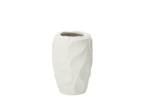 J-Line vaas Mirena - keramiek - wit - small - 32 cm hoog