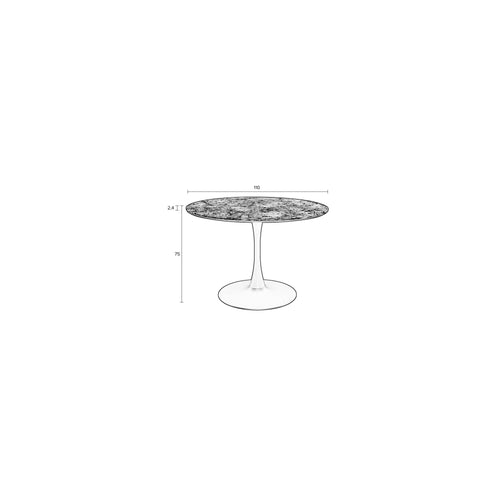 Housecraft Living Maru Eettafel Marmerlook Rond 110 cm Wit - vtwonen shop