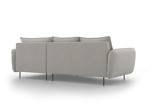 Cosmopolitan Design rechter hoekbank Vienna 5-zits, structurele stof, lichtgrijs - 170x255x95cm
