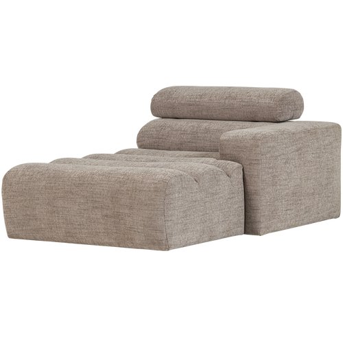 WOOOD chaise longue element arm rechts Novi - Polyester - Naturel Melange - 86x109x173 - vtwonen shop