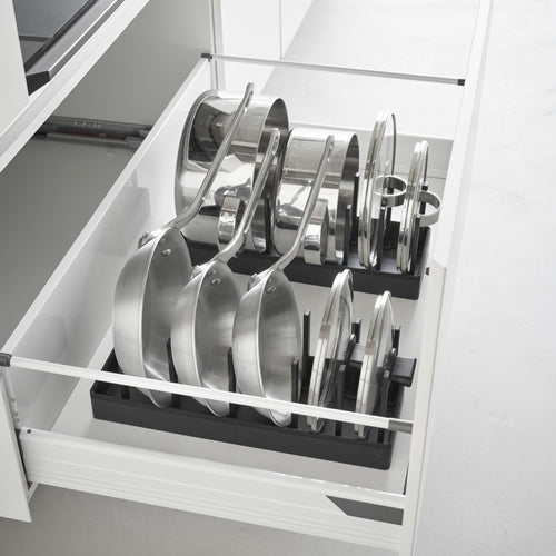 Yamazaki Tower Deksel & pannenhouder verstelbaar - Zwart - vtwonen shop