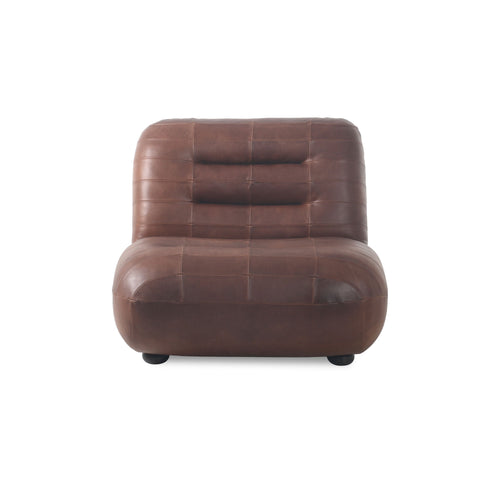 Dutchbone Wyatt Fauteuil Leer Chocolade Bruin - vtwonen shop