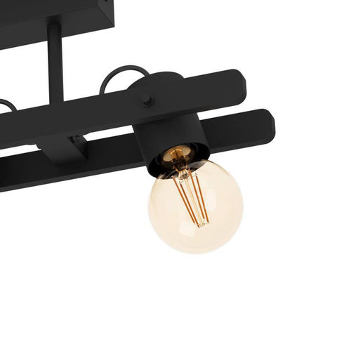 EGLO plafondlamp Plimsoll - e27 - 77 cm - zwart - hout