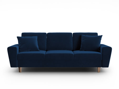 Cosmopolitan Design Slaapbank met opbergdoos Kyoto 3-zits, flueel koningsblauw - 100x235x88cm