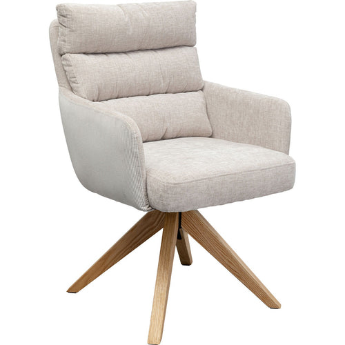 Kare Design Draaistoel met armleuningen Bosse creme