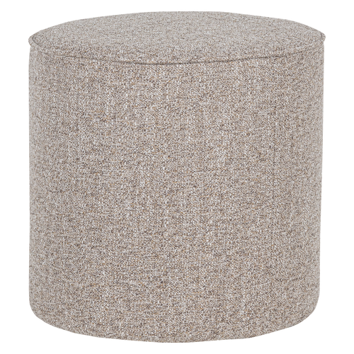 WOOOD poef hoog Sara - Geweven Stof - Naturel Melange - 46xØ46cm