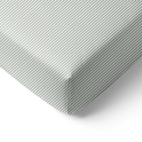 Petite Amélie Hoeslaken STRIPED - 90x200 cm - biologisch katoen - crème