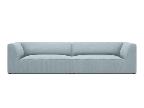 Micadoni Bank Ruby 4-zits, ribfluwelen, lichtblauw - 93x302x69cm