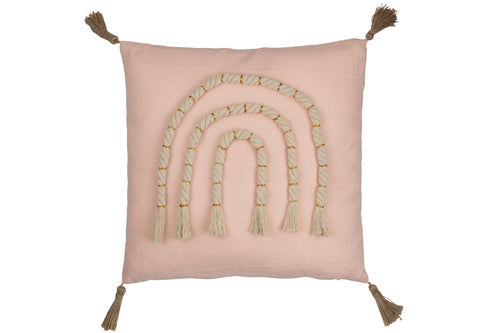 J-Line kussen Regenboog Vierkant - polyester - roze - vtwonen shop