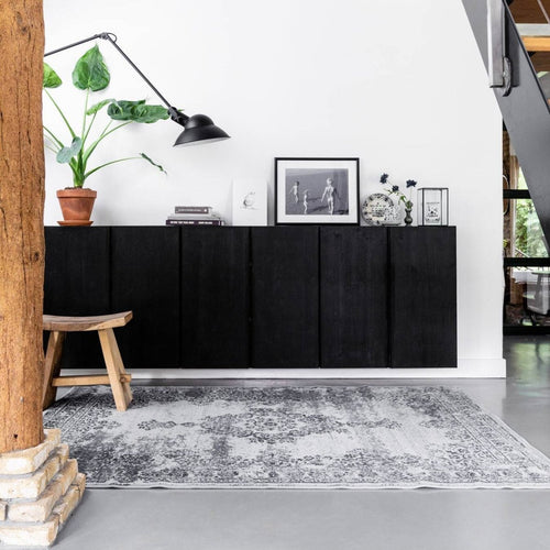 Eva Interior Vintage vloerkleed Bloom Grijs - Interieur05
