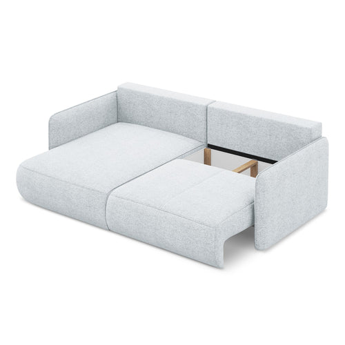 LaMiaSofa hoekbank links Palermo - chenille stof - lichtblauw - 207x148x86