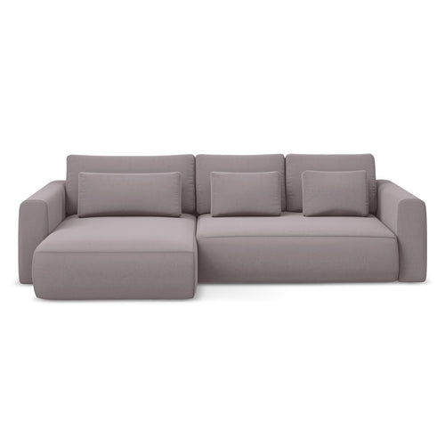 LaMiaSofa hoekbank links Perugia - velours - lavendel - 278x149x82