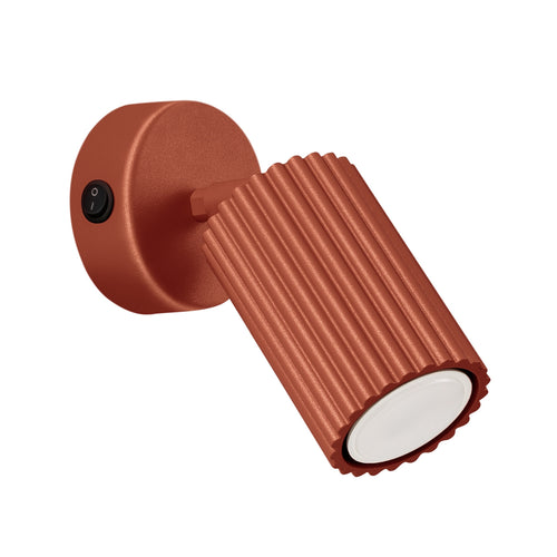 Sollux Lighting Wandlamp KARBON rood oker met schakelaar - 8x8x16cm