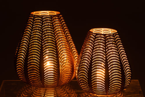 J-Line windlicht Gala - ijzer - goud - large