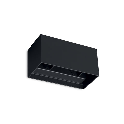 Ideal Lux ATOM 20 cm buitenwandlamp met op- en neerwaartse lichtbundel, zwart, 4x LED, 2400lm, 4000K, IP54