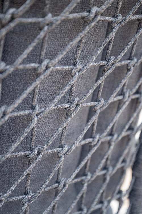 Venice dining fauteuil - carbon black - rope dark grey - mystic grey