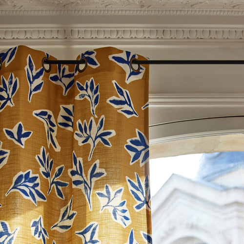 Madura Gordijn Mathyas oker en blauw 145x270 cm