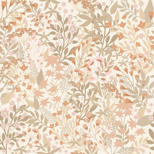 ESTAhome behang veldbloemen terracotta en vergrijsd groen - 50 x 900 cm - 131353 - vtwonen shop