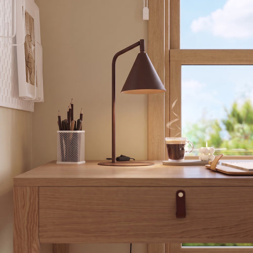 Sollux Lighting Tafellamp NOX bruin - 18x18x35cm