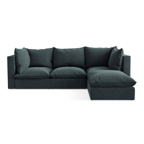 LaMiaSofa hoekbank rechts Ravenna - velours - marien - 255x165x77