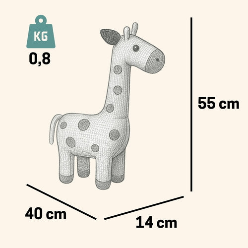 Pintado & Lacado knuffeldier Giraffe - geel - 55 cm