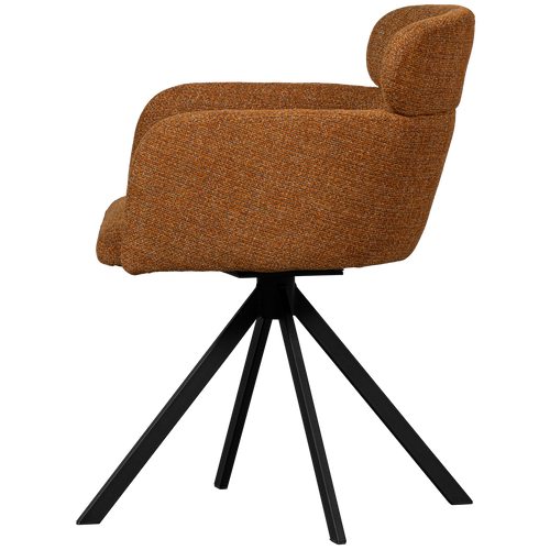 WOOOD Draaibare Eetkamerstoel Fenne - Polyester - Ginger - 80x58x60 - vtwonen shop