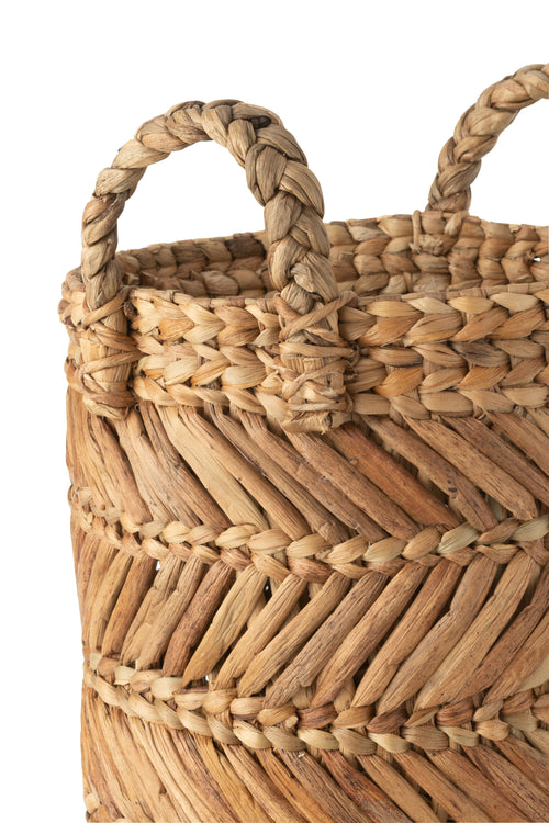 J-Line mand Gevlochten - raffia - naturel - set van 3 - vtwonen shop
