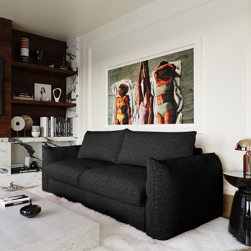 Premium Interiors - Snel uitklapbare slaapbank ICON - bouclette donker antraciet 208cm
