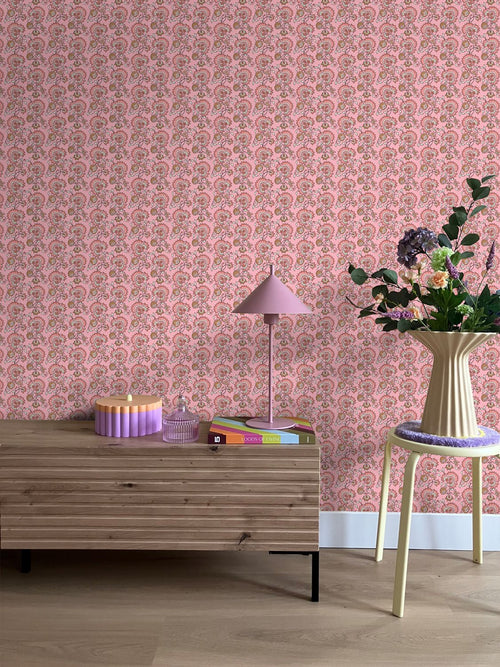 ESTAhome behang vintage bloemen roze - 50 x 900 cm - 131822