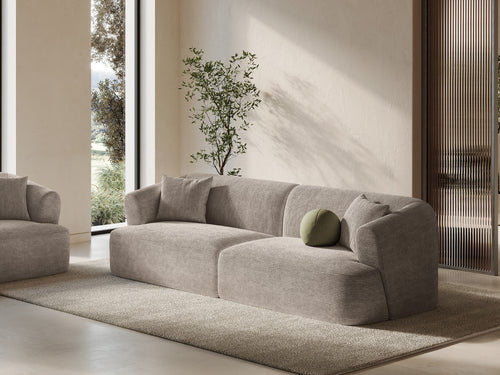 Cosmopolitan Design Modulaire bank Campi 4-zits, ribfluwelen cappuccino - 90x255x70cm