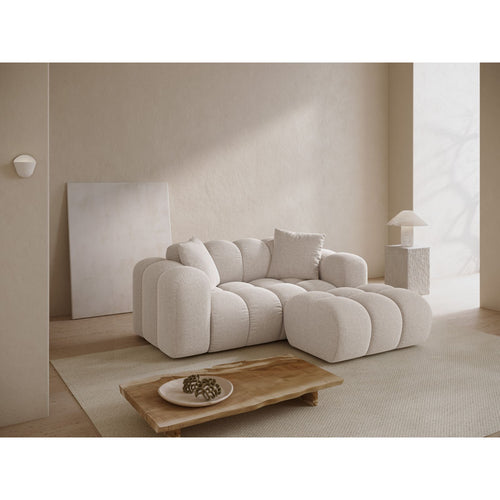 Cosmopolitan Design - Rechter hoekbank Treno 2-zits, chenille lichtbeige - 164x180x70cm