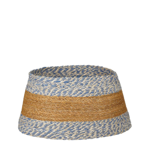 House of Seasons Kerstboomrok - H26 x Ø50 cm - Zeegras - Blauw