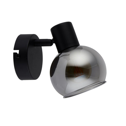 Lighto | Art deco spot zwart met smoke glas | Juna - vtwonen shop