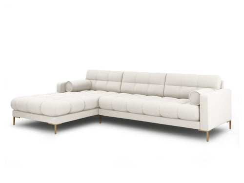 Cosmopolitan Design linker hoekbank Bali 5-zits, structurele stof, lichtbeige - 185x293x75cm